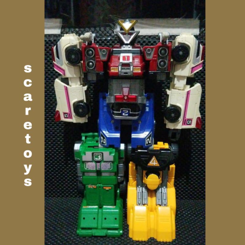 power rangers turbo rescue megazord sentai carranger dx vrv robo