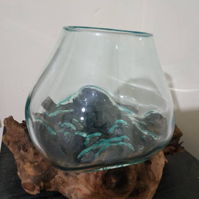 AQUARIUM IKAN CUPANG / TERARIUM / POT KACA TIUP /AQUARIUM ALAS KAYU