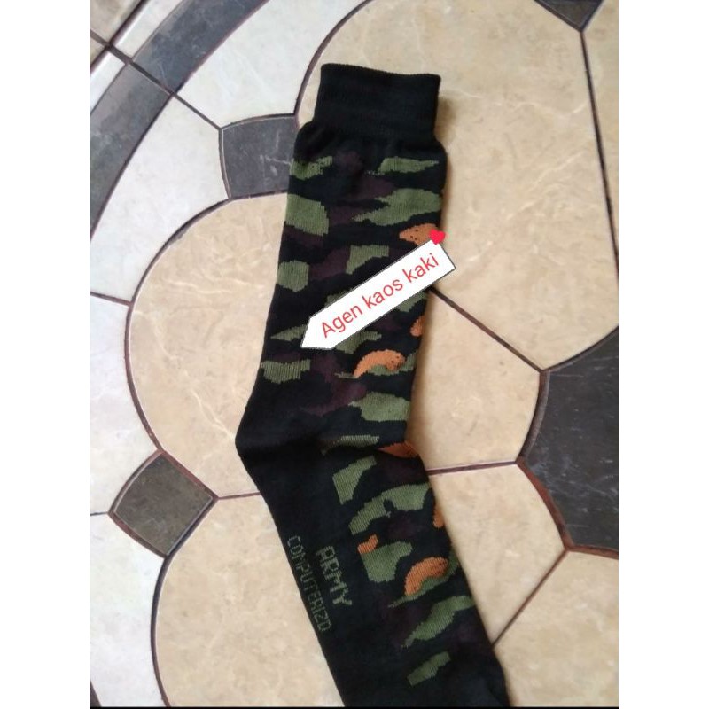 kaos kaki loreng ARMY TENTARA bahan tebal adem &amp; tidak panas