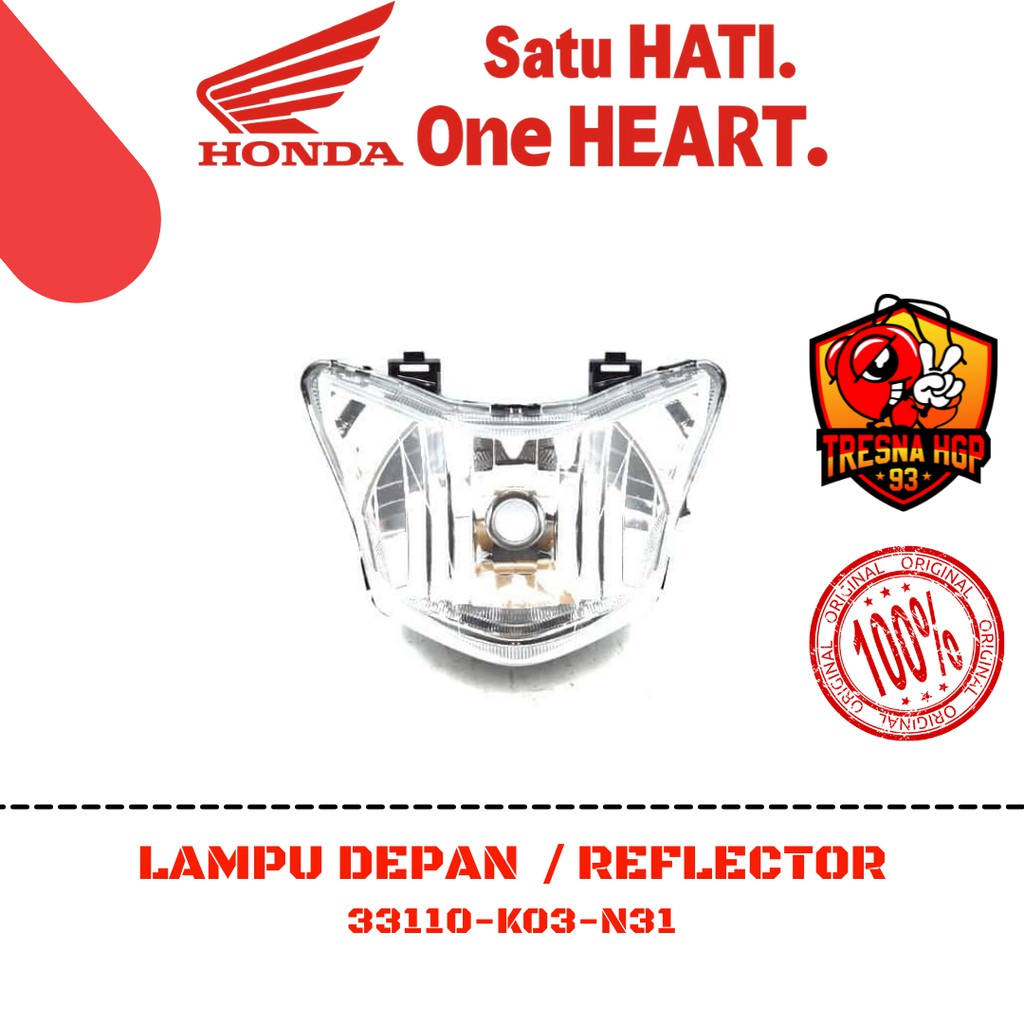 33110-K03-N31 LAMPU DEPAN / REFLECTOR REVO 110 FI ORIGINAL | HEADLIGHT UNIT 33110K03N31