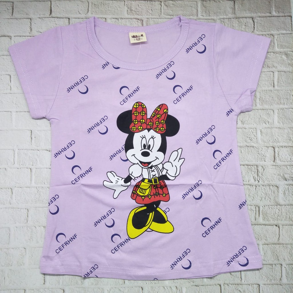 kaos / baju anak perempuan unisex murah usia 1-5Thn 100% import gambar MINNIE