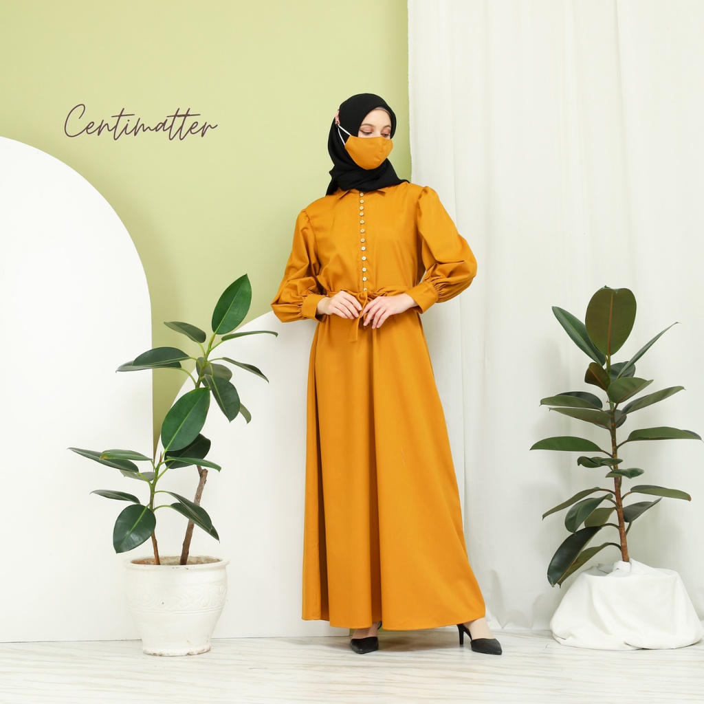 Centimatter - Sarah Long Dress Mustard - Gamis Wanita