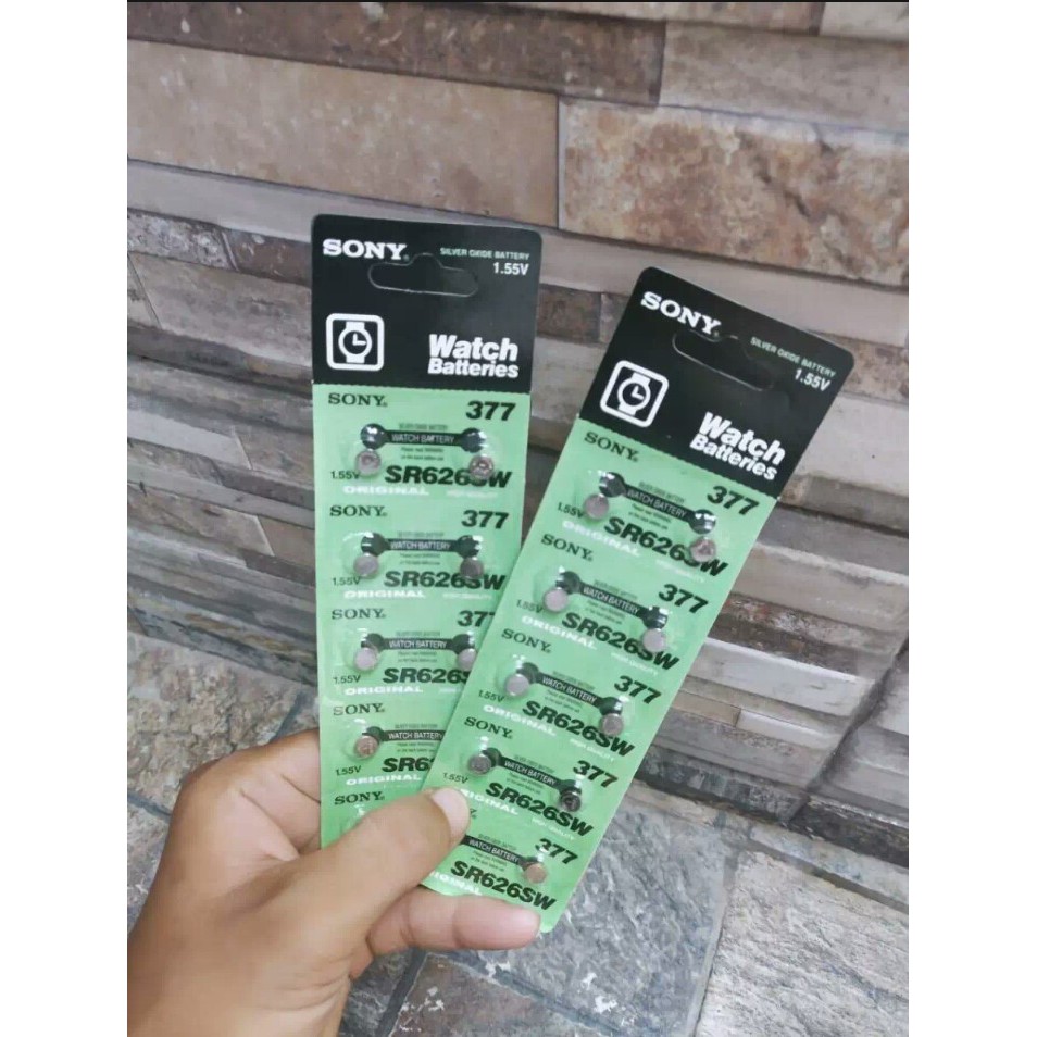 Isi 20 Pcs / 2 Lembar Batre SONY 377 / Jam Tangan / Baterai Jam Tangan / Baterai Sony 377