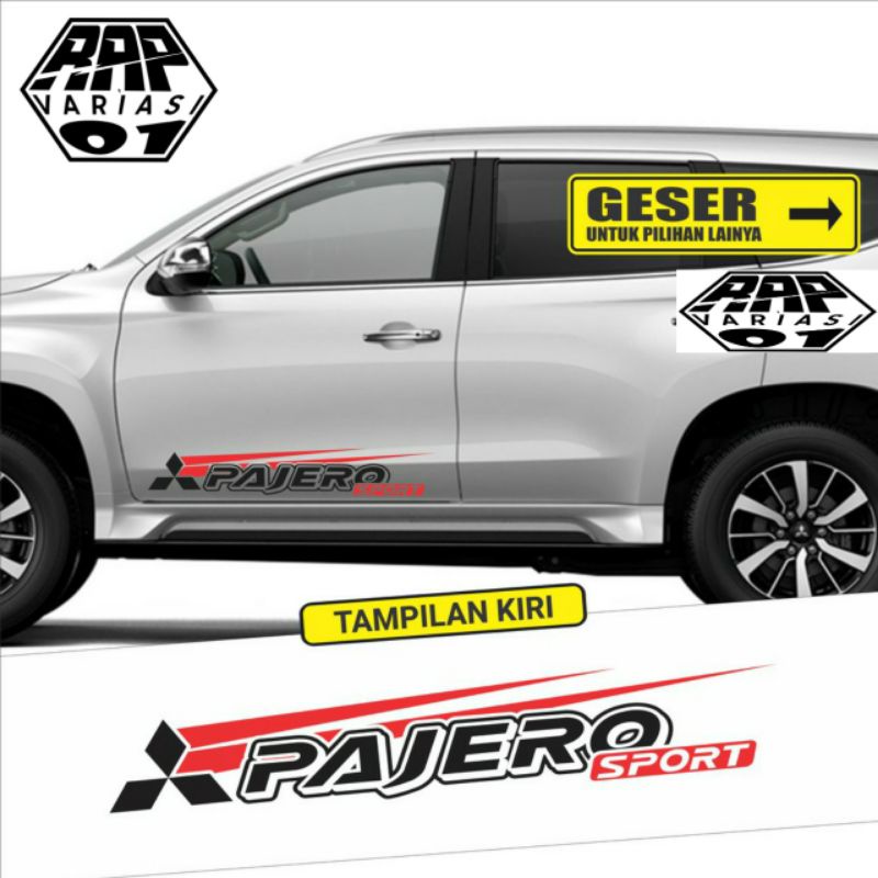 stiker Pajero Sport, stiker Cutting Pintu mobil, stiker Mobil