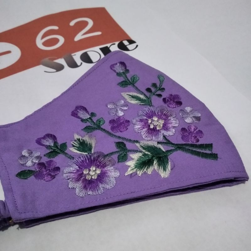 Masker Bordir Mawar