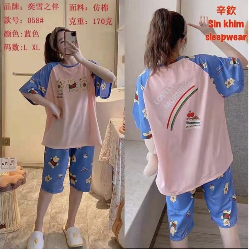 3/4 Kaos Tebal Homewear Import Oversize