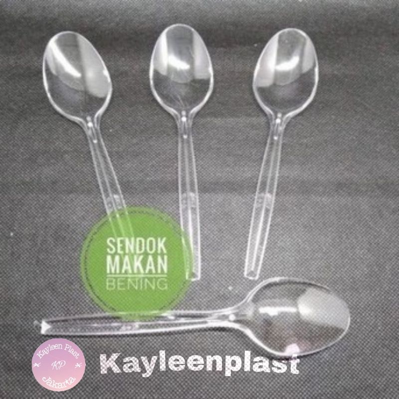 Sendok Panjang Bening / Sendok Makan Plastik Bening isi 25pcs