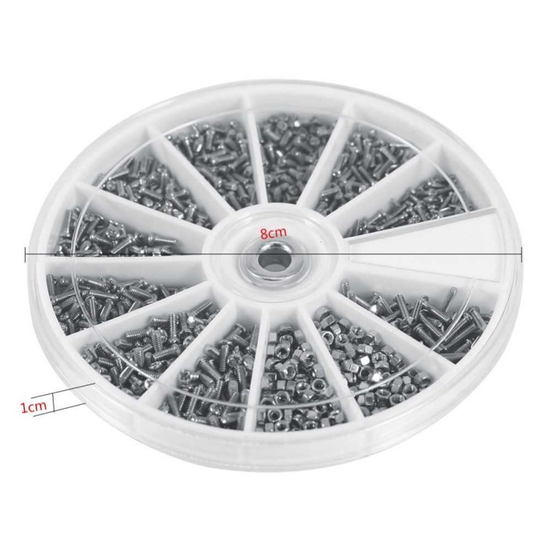 Baut Reparasi Kacamata 600Pcs 12 Varian Cadangan Pengganti Repair Nuts