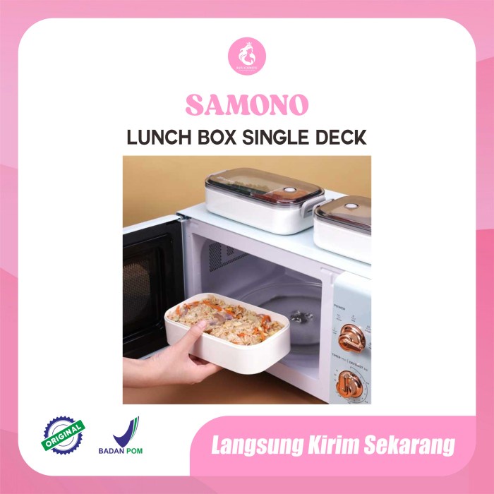 Samono wadah makan simpel/murah/Bonbox Simpel White lunch box