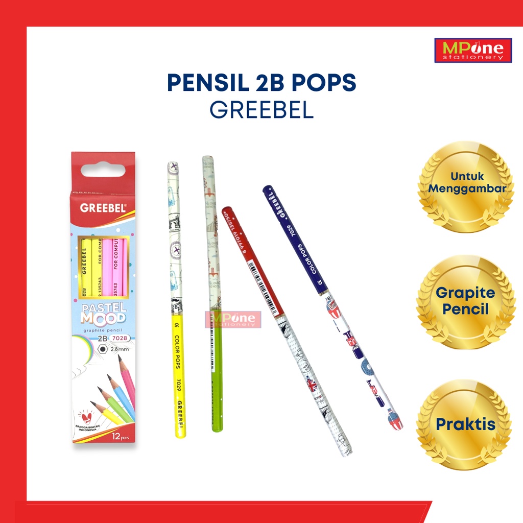 

(1 PAK) Pensil Greebel / Pensil Greebel Graphite / Pensil 2B Greebel Graphite