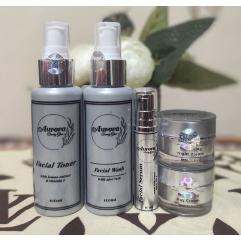 PAKET CREAM PEMUTIH WAJAH UNTUK JERAWAT DAN FLEK /SKINCARE /GLOWING /AURORA BEAUTY GLOW