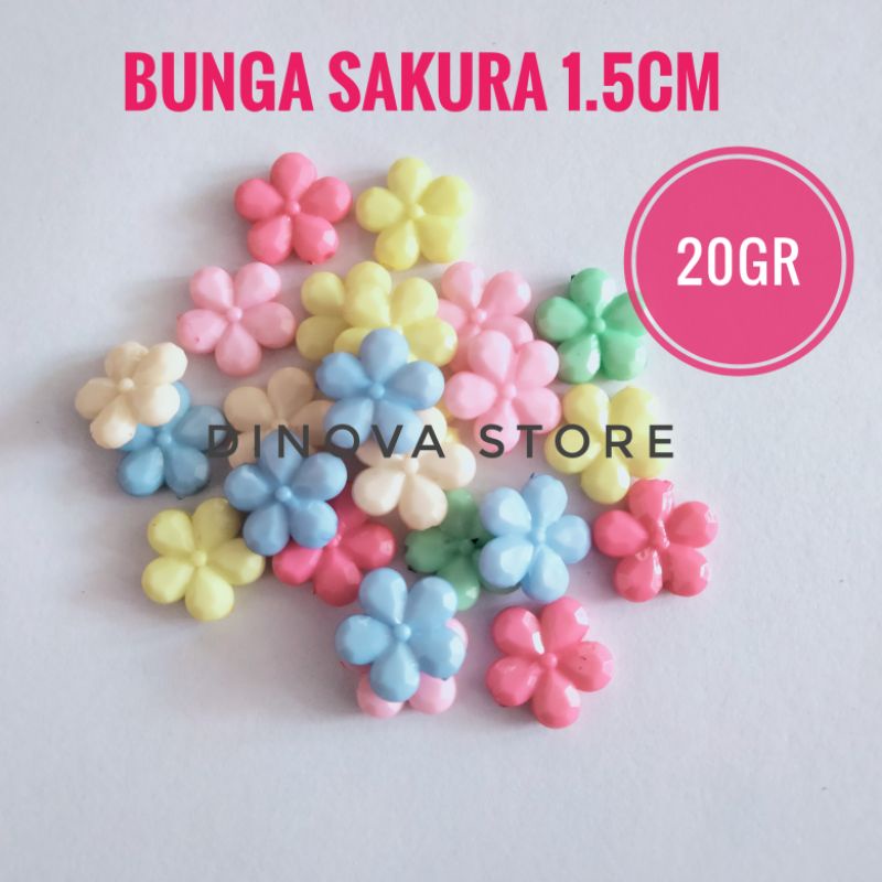 Aplikasi bunga sakura 20gr bahan strap masker/bahan aksesoris/bahan bros