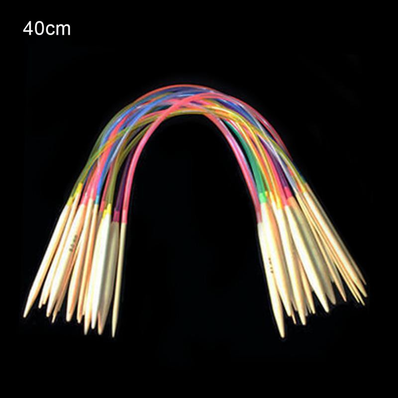 set jarum rajut alat rajut jarum jahit knitting circular needle bambu multicolour 40cm 60cm 80cm