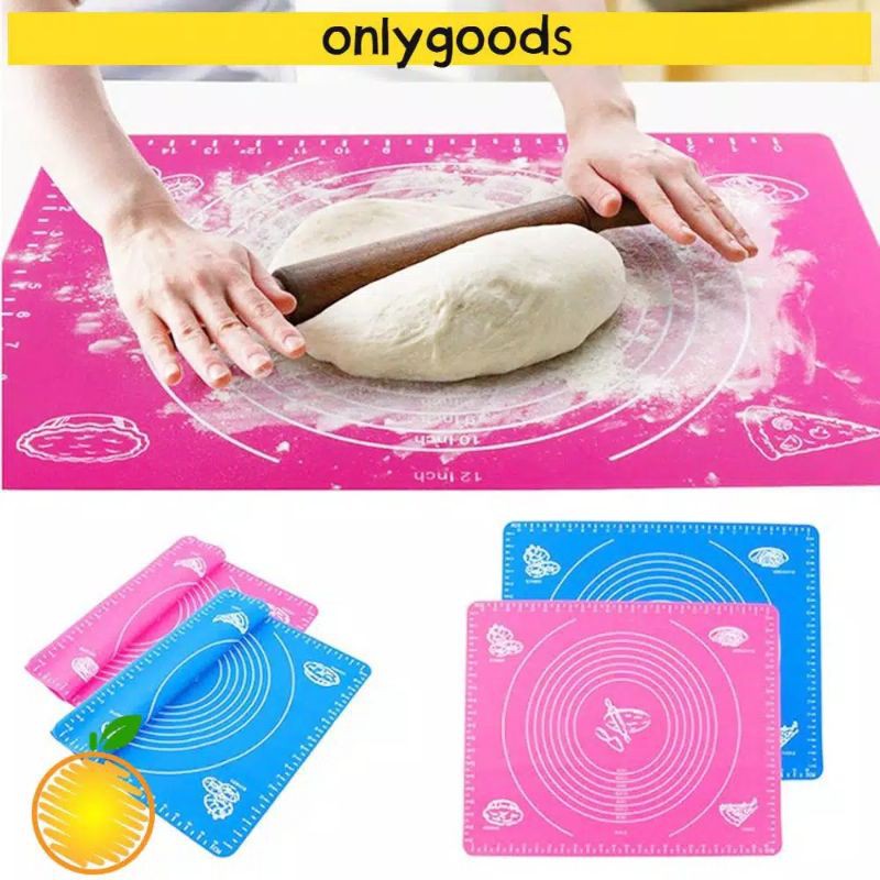 Alas Rolling Adonan Bahan Silikon Anti Lengket Baking Mat Untuk Fondant Kue Pastry