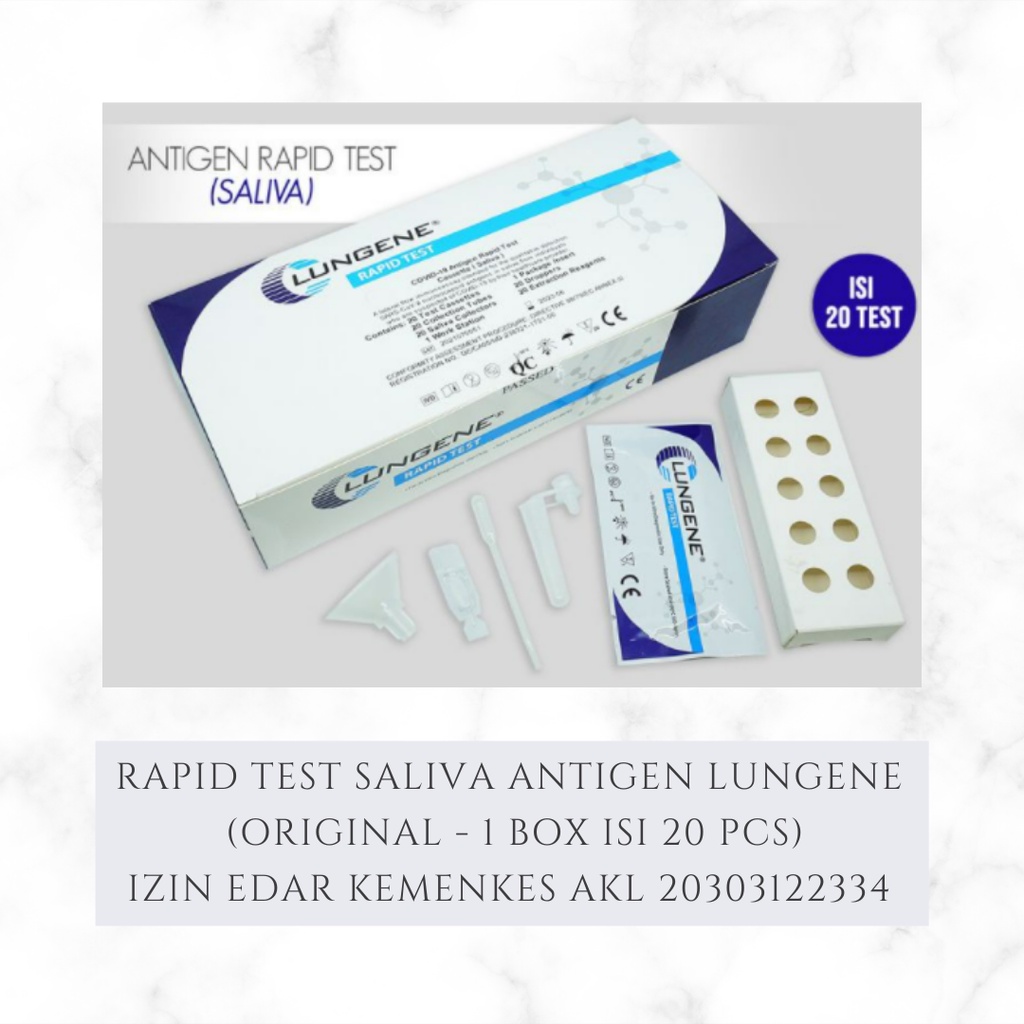 SWAB ANTIGEN LUNGENE CLUNGENE SALIVA LIUR TEST KIT KEMENKES AKL 20 SET/BOX