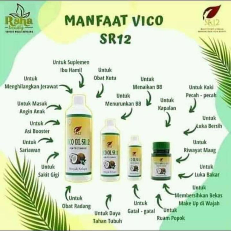 

MINYAK KELAPA MURNI SR12/ VICO OIL SR12/TUK KESEHATAN DAN KECANTIKAN