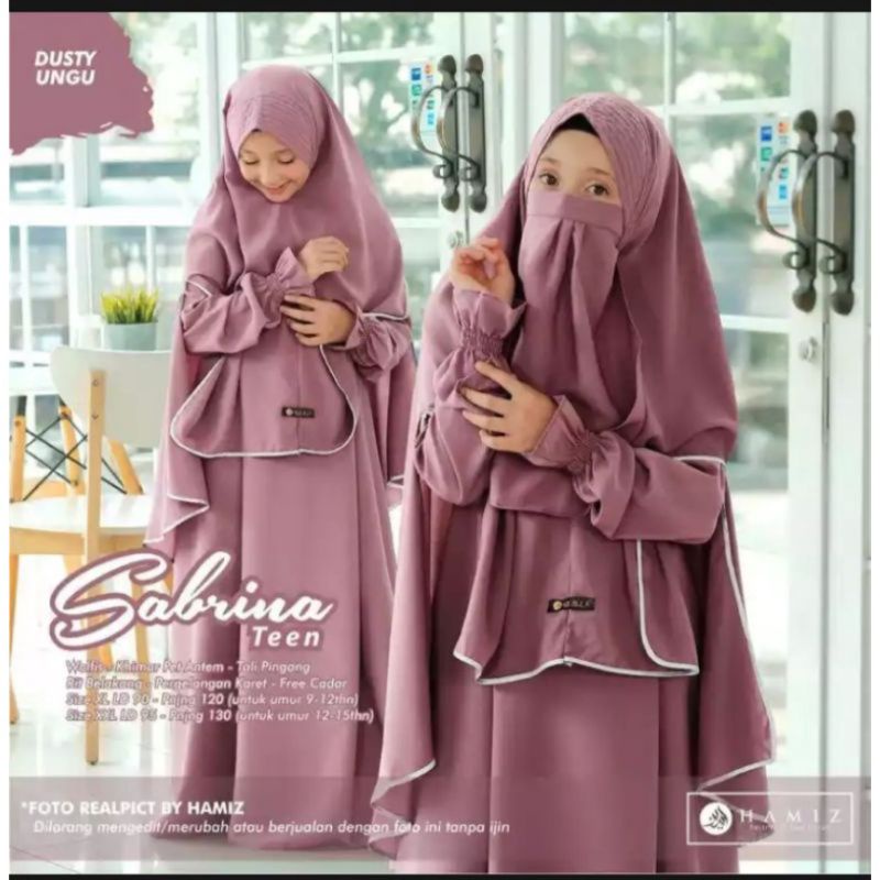 GAMIS/BAJU MUSLIM SYAR'I ANAK/FREE HIJAB +CADAR