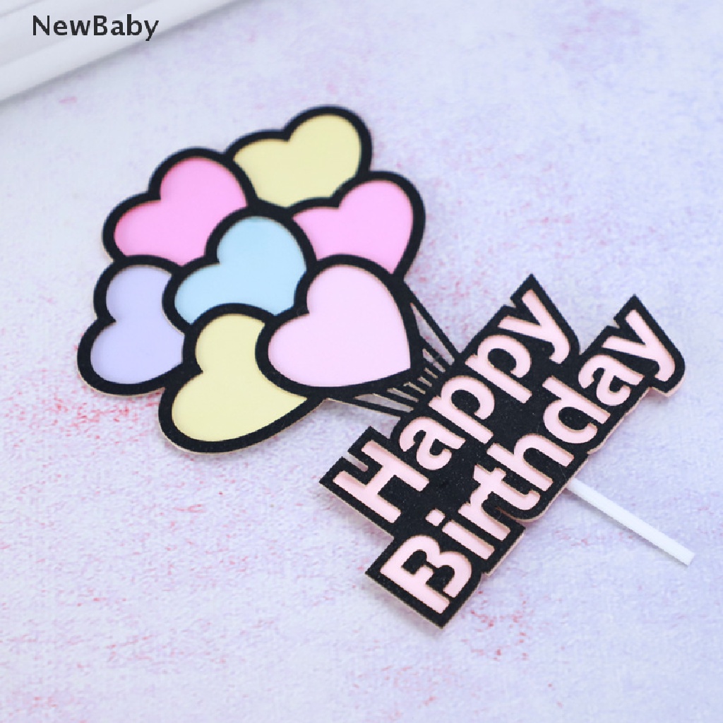 Topper Kue Desain Happy Birthday Untuk Dekorasi Pesta Pernikahan