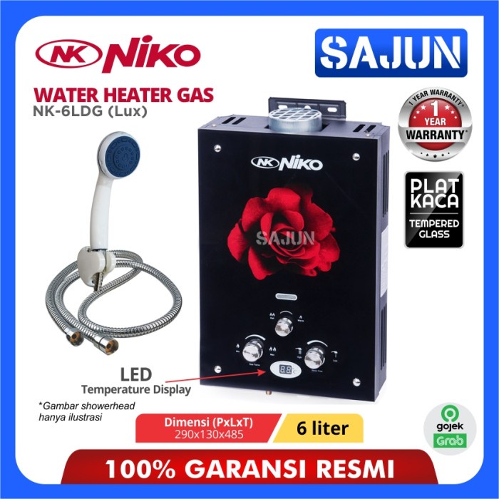 Water Heater Gas Niko NK-6LDG Lux Digital LED Display NK6LDG Lux(KACA)