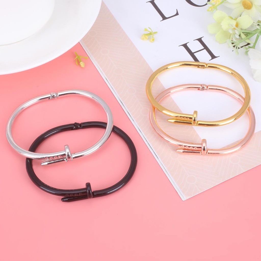 ✅COD ACC002 Gelang Tangan Modek Paku Bahan Titanium Steel Variasi 4 Warna Untuk Wanita