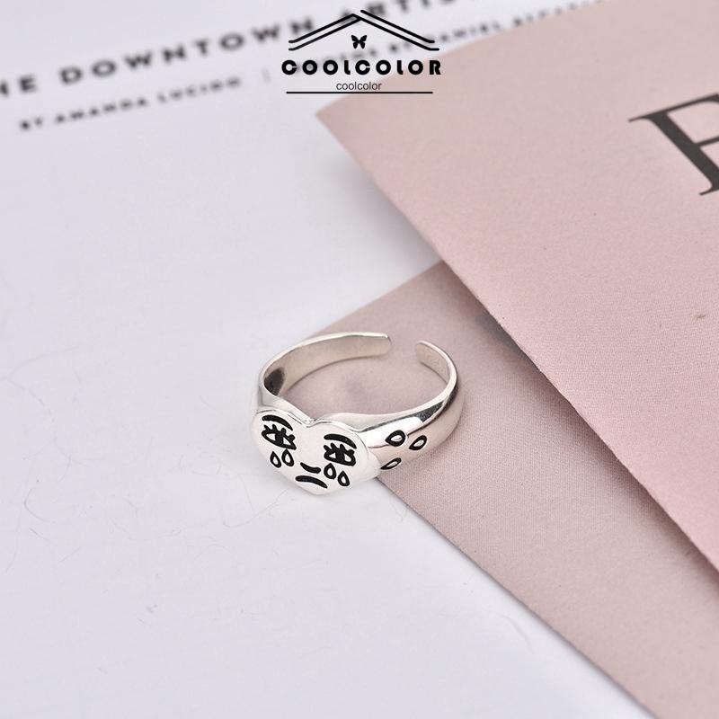 CODCinta air mata menangis cincin wajah kepribadian retro cincin ekspresi sedih- cl