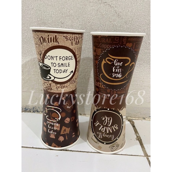 Hot Paper Cup Motif / Gelas Kertas Motif 9 Oz (220ml) - Tanpa Penutup