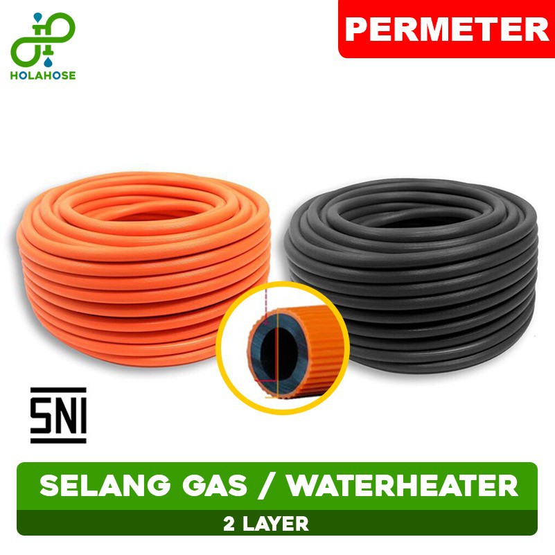 Selang gas / selang gas lpg / selang kompor gas LPG 2 lapis permeter standar SNI / selang gas anti b