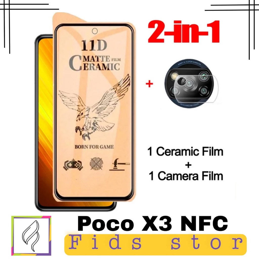 Paket Hemat 2in1 XIAOMI POCO X3/X3 PRO/X3 NFC Anti Gores Layar Matte Ceramic Free Camera FIlm