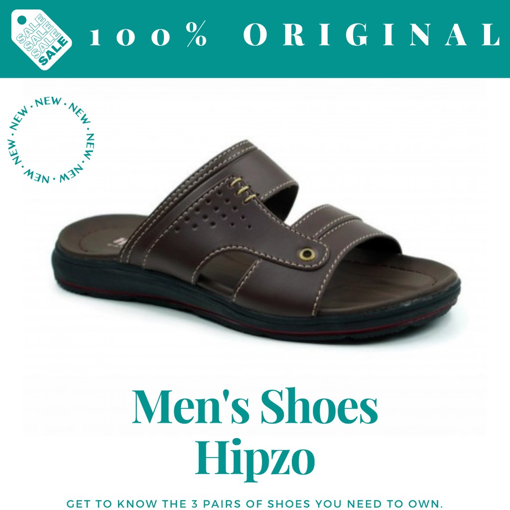 Sandal Sendal Pria Cowok Slop Kulit Casual Murah Dewasa Terbaru 2020 2021 Kekinian Orang Tua