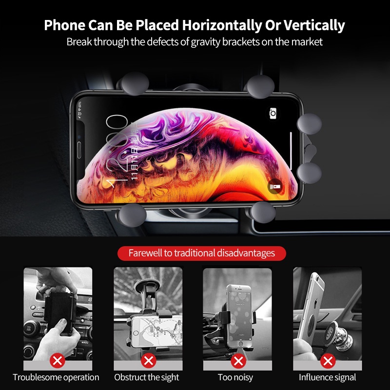 Stand Holder Smartphone Universal Model Lipat 6 Titik Untuk Ventilasi Ac Mobil