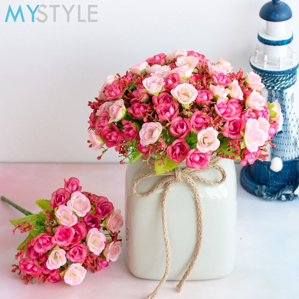 Bunga Mawar Plastik Artifisial Rose 721 21 Kuntum Dekorasi