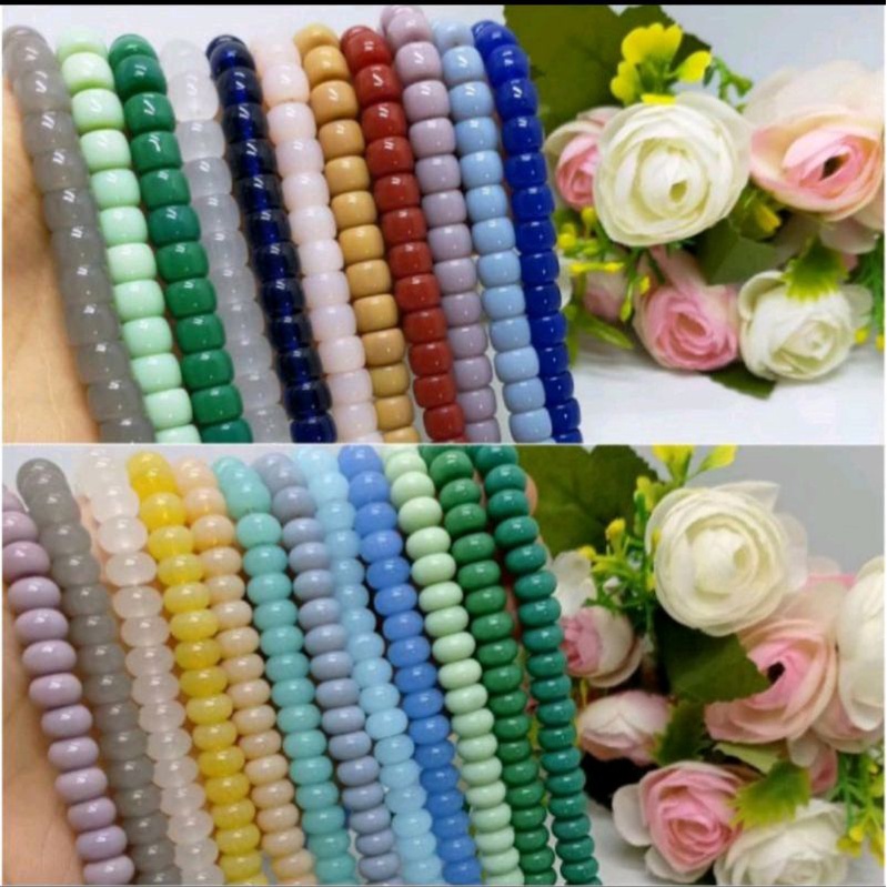 Manik Akrilik Manik Tube Beads 8 mm Manik Batu Tabung 8 mm Manik Tube Beads 6 mm Mask Gelang Keramik