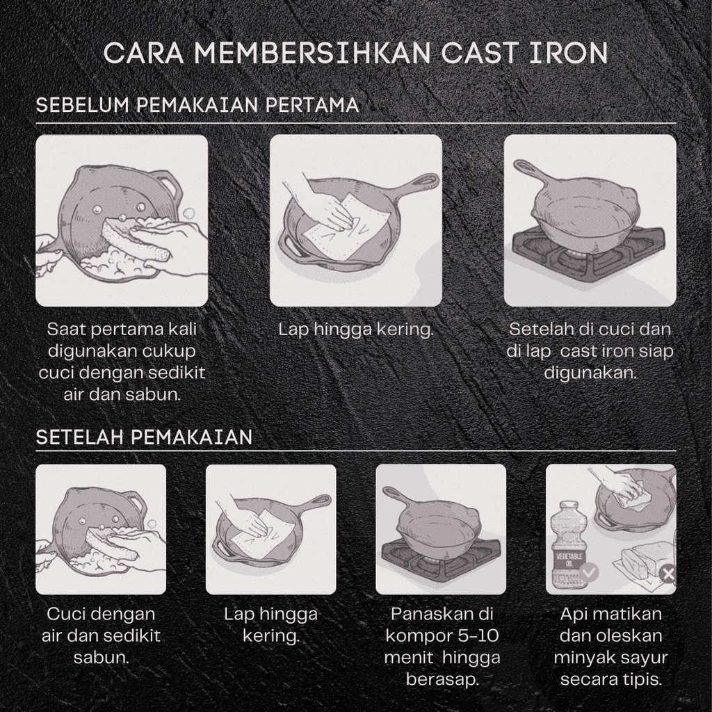 Cast Iron Pan - Luna Skillet | 100% Pure wajan cast iron