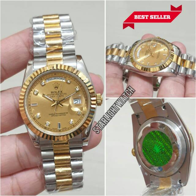 JAM TANGAN WANITA AUTOMATIC ROLEX DAY DATE AUTOMETIC