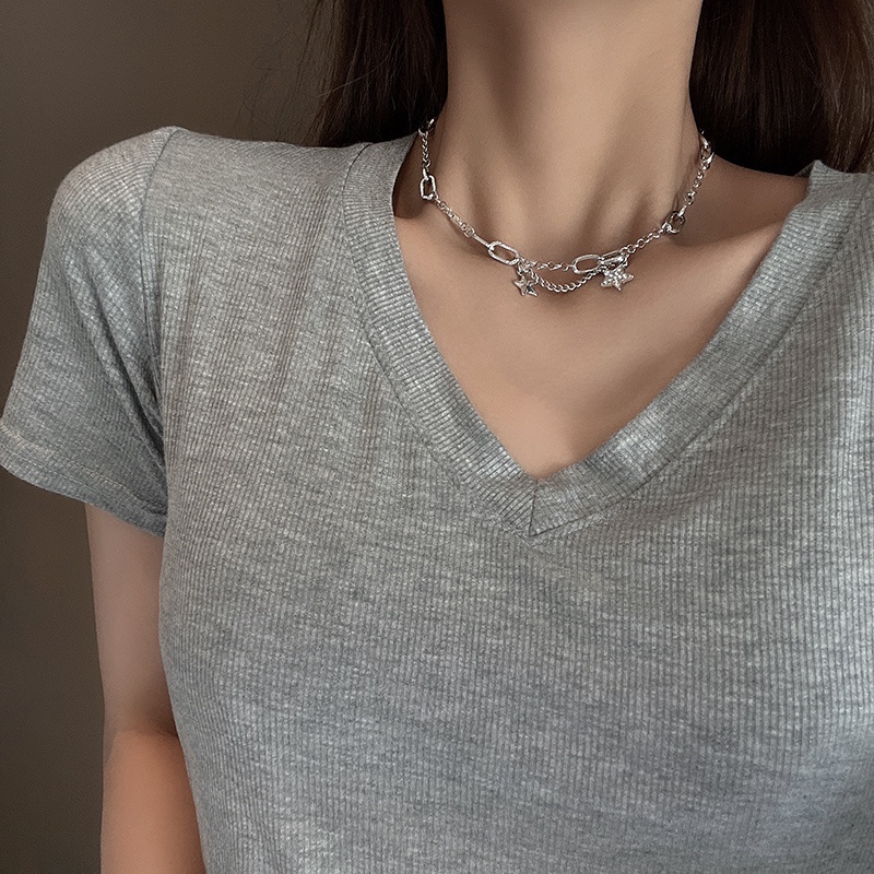 Star Necklace Accessories Light Luxury Clavicle Chain Hip Hop Trend