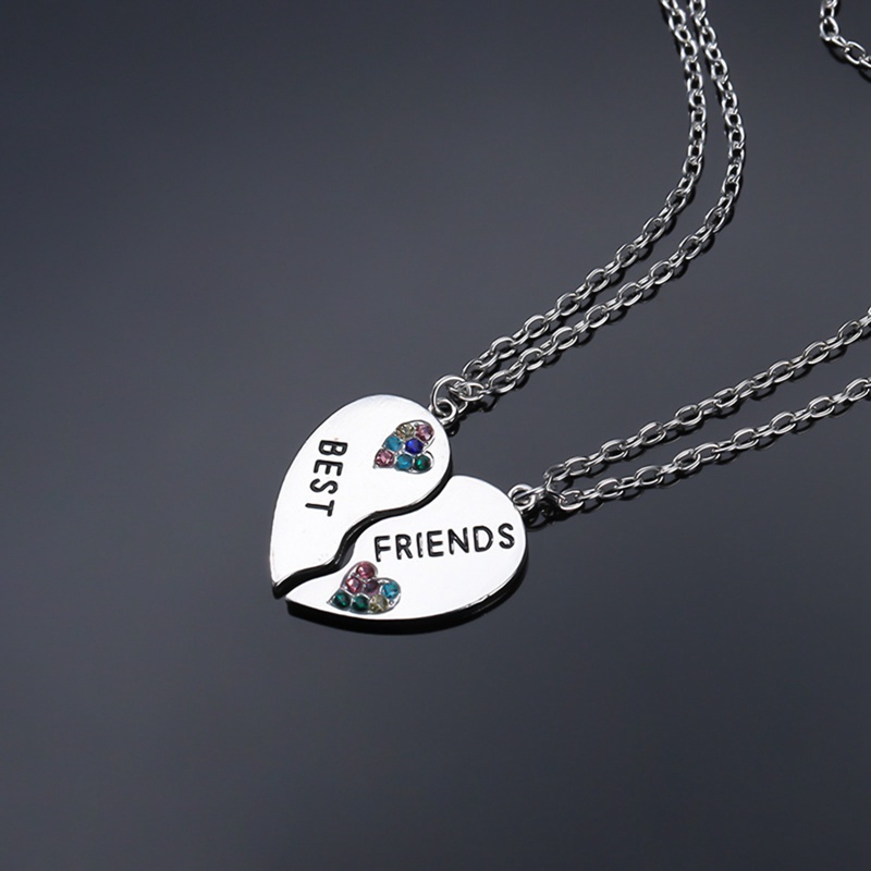 Fancyqube 1 Pasang Kalung Desain Ukiran Tulisan Best Friends Untuk Wanita