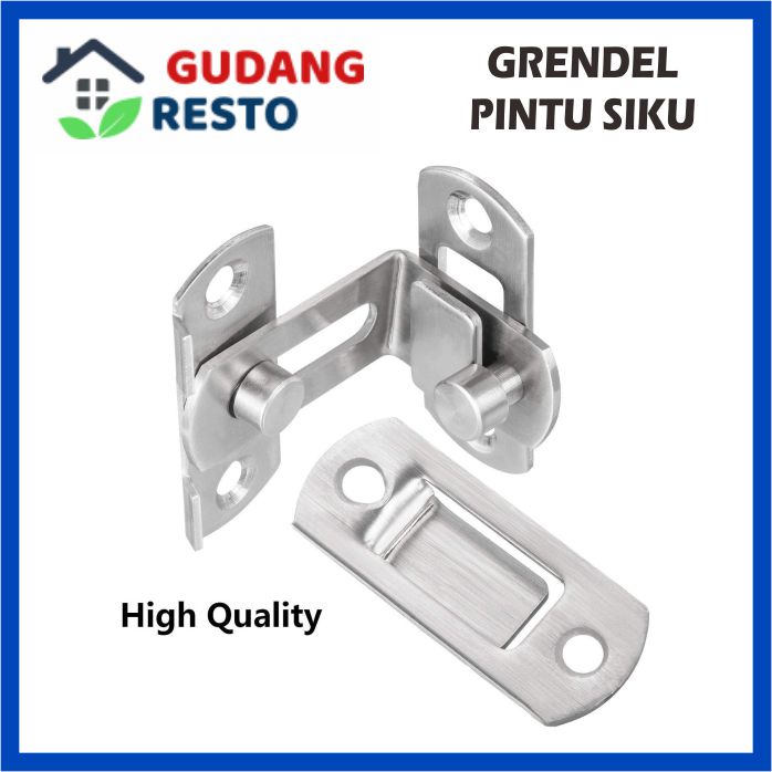 GRENDEL SIKU / KUNCI  SUDUT / 90 DERAJAT PINTU GESER / SLIDING DOOR / SELOT / SLOT / KAIT  / CANTOL PENGAMAN KAMAR MANDI / LEMARI / RUMAH / GARASI / KANDANG KUCING