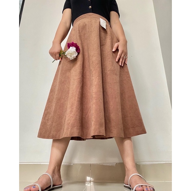 tartan skirt & brown flare