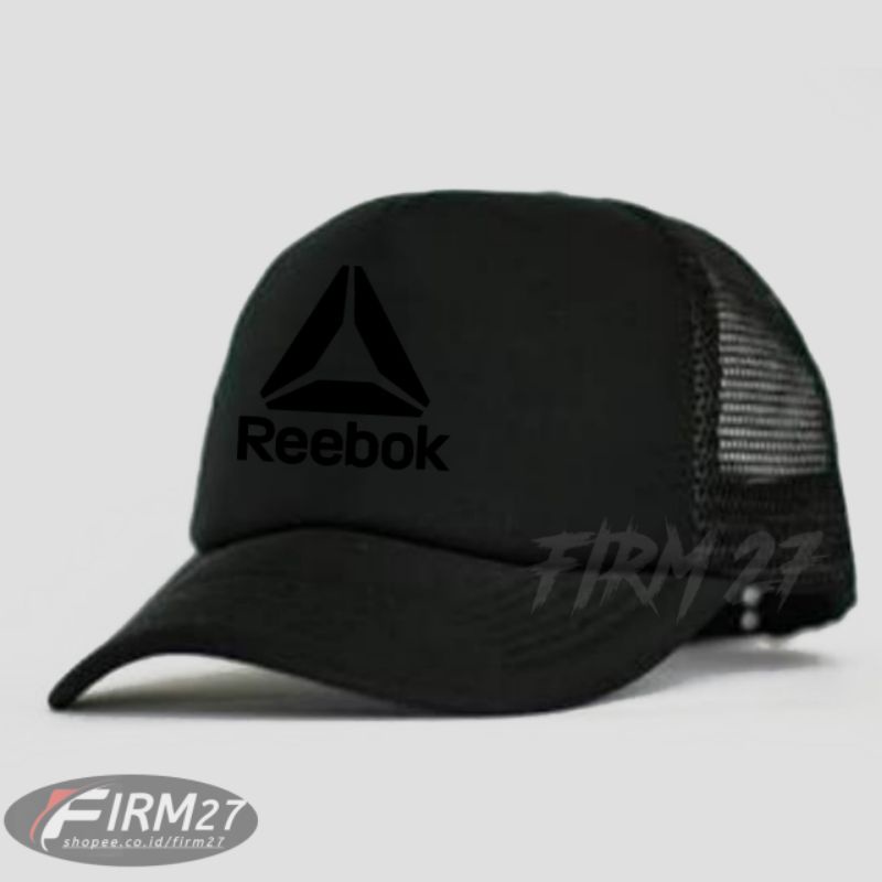Topi Reebok Trucker Jaring Full Logo Hitam