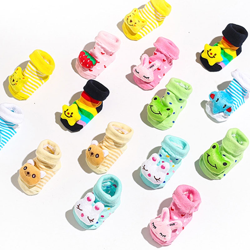 HIPPO LAND Kaos Kaki Bayi Boneka Karakter 3D Sepatu Bayi Lucu TANPA Rattle Anti Slip Murah Baby Sock Import 112-113