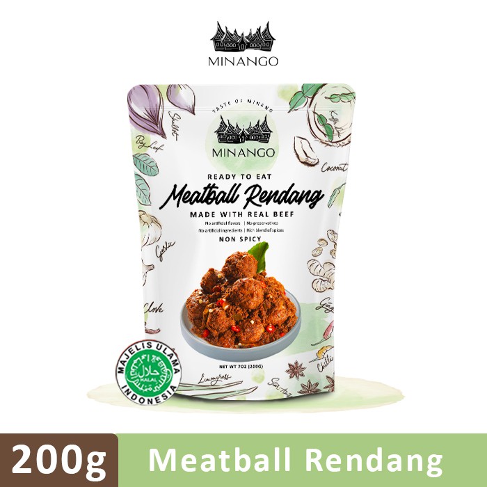 Jual Minango Rendang Bakso Sapi Tidak Pedas 200 Gr Siap Saji Halal Bpom