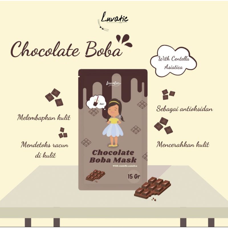 [DIST. RESMI] MASKER BOBA LUVATIC VARIAN CHOCOLATE