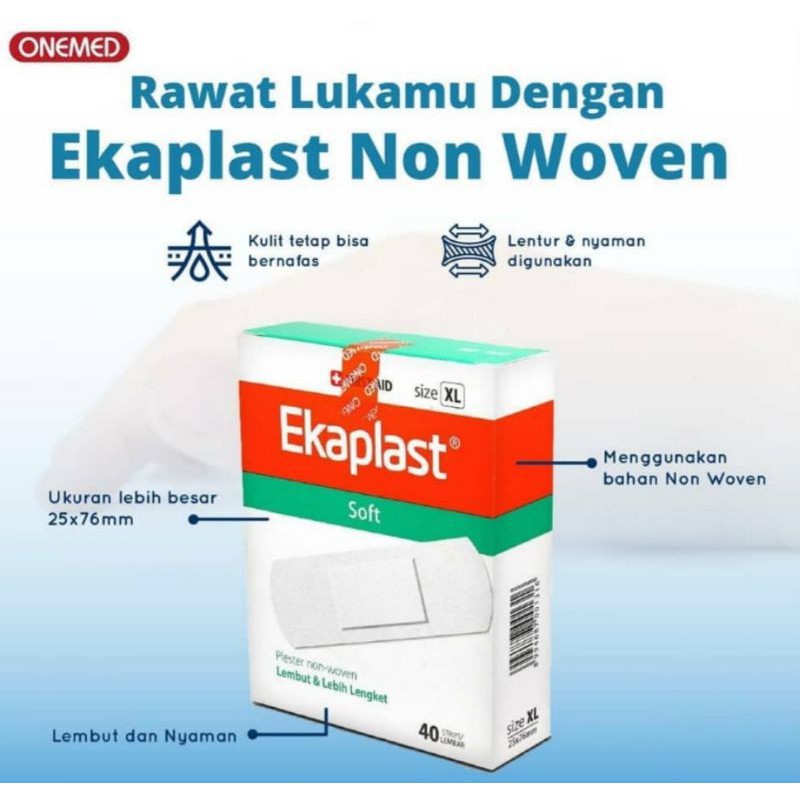 Plester Luka Soft Non Woven OneMed Ekaplast Size XL isi 40 pcs