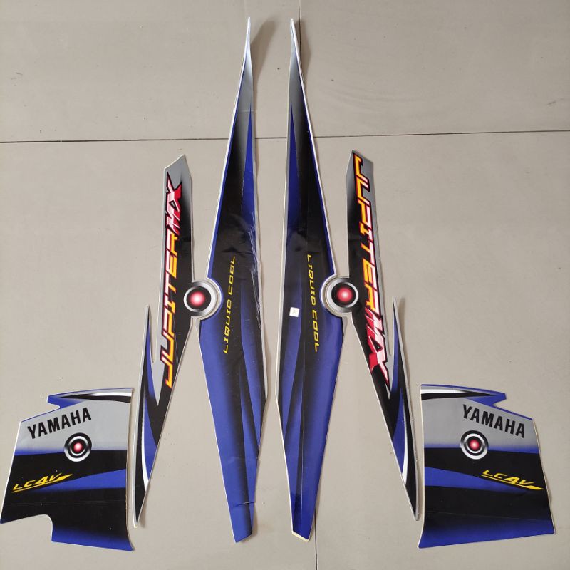 stiker striping motor yamaha Jupiter mx old 135 2005 2006 silver biru lis body motor standar terbaik