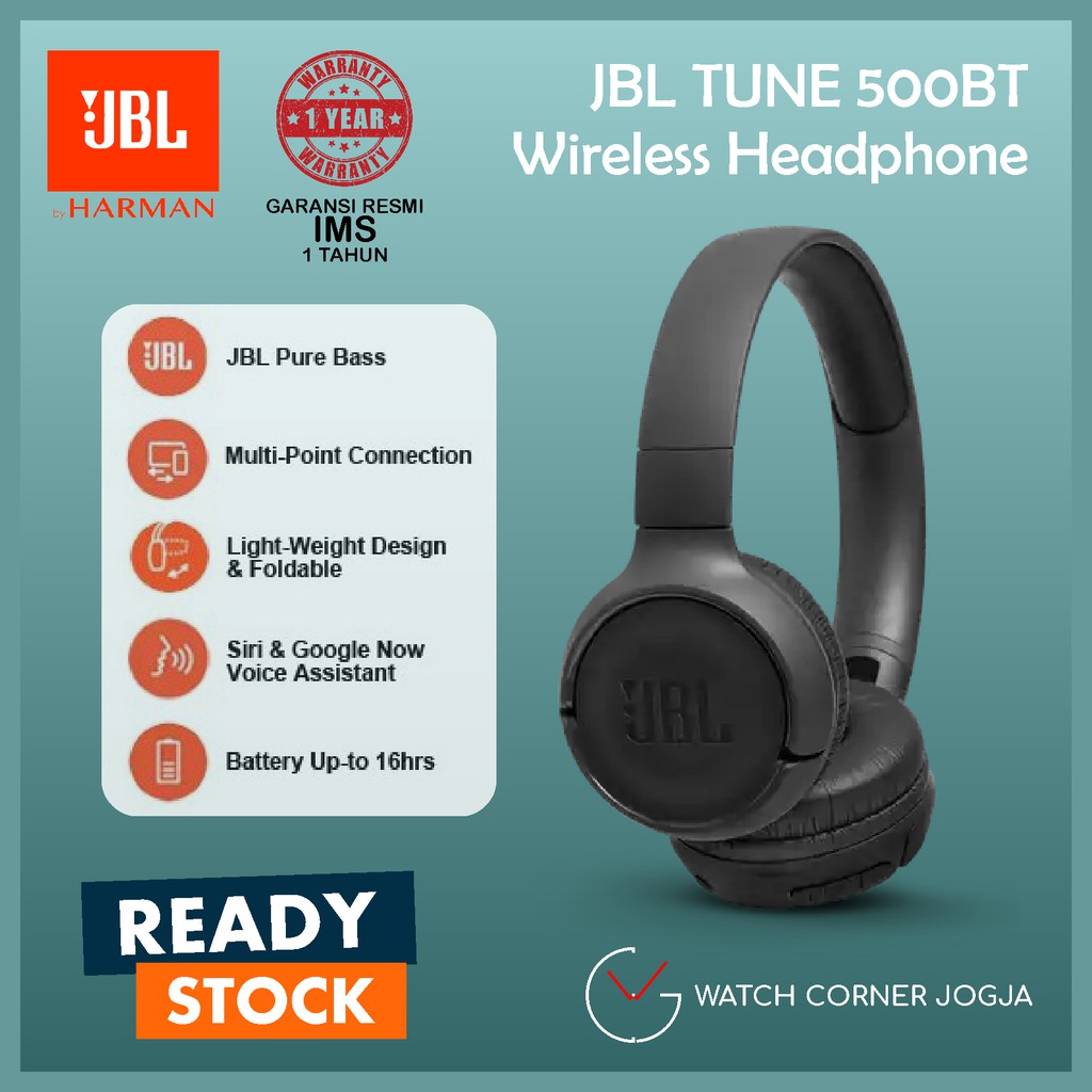 JBL TUNE 500BT / T500BT / T 500 BT Wireless Headphone ORIGINAL GARANSI RESMI IMS