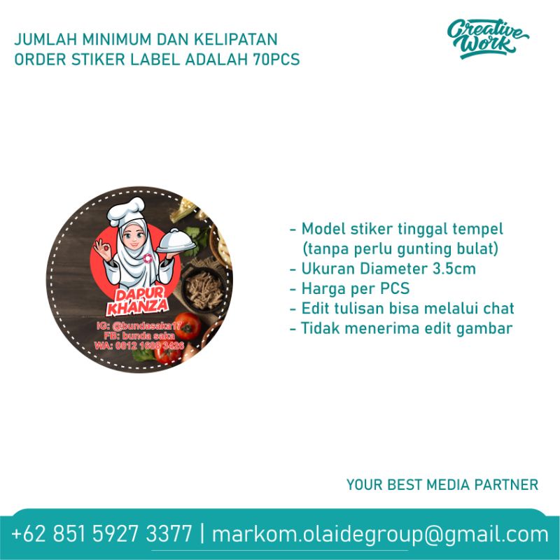 

1pcs Stiker Logo Kemasan 3.5cm