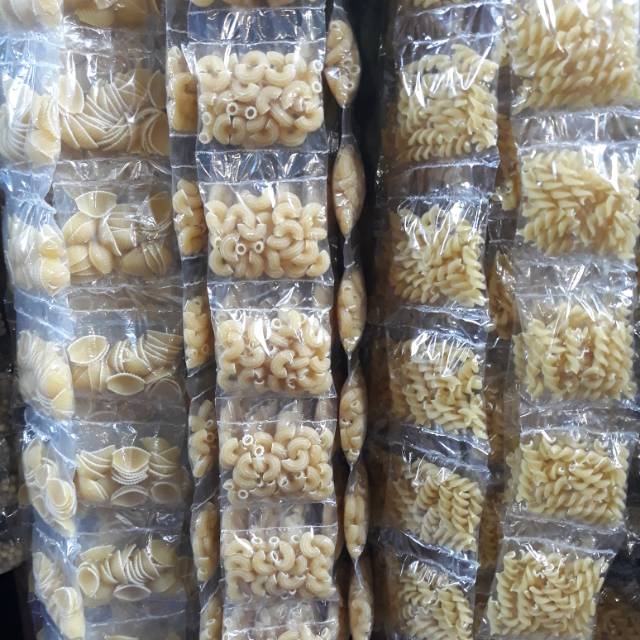 

Makaroni mentah merk sedani (Pipa , spiral , keong) 1 renteng isi 10 pcs