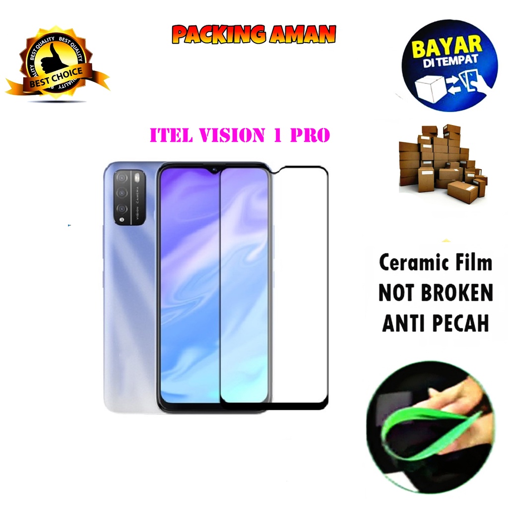 Tempered Glass Itel Vision 1 Pro FULL COVER FULL SCREEN Ceramic Film Anti Gores