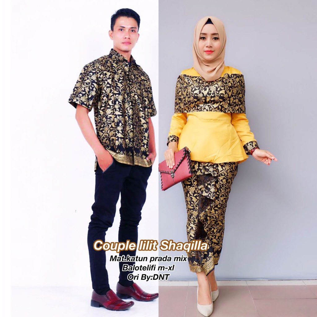 Sarimbit Batik Elegant Couple Lilit Shaqilaa Kemben - Warna Merah, Tosca, Late, Biru, Kuning  M L XL