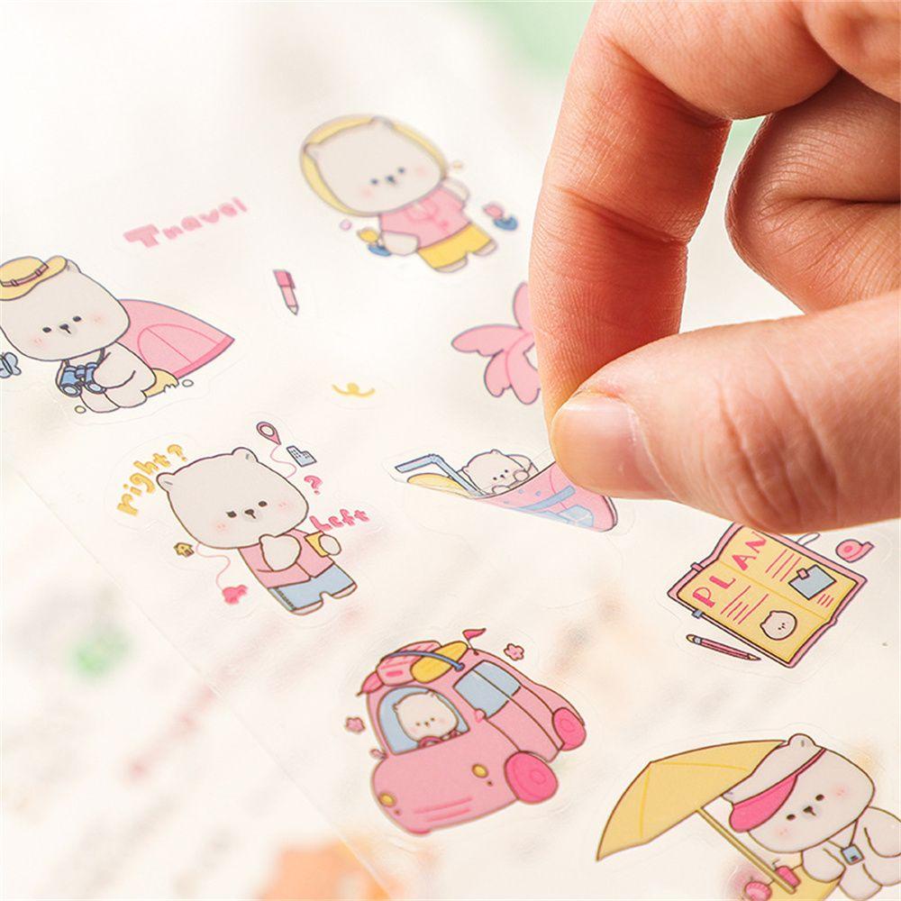 Lanfy Stiker Dekorasi Akun Tangan Kartun Siswa Perlengkapan Sekolah Perekat Diri Kawaii Stationery Sticker